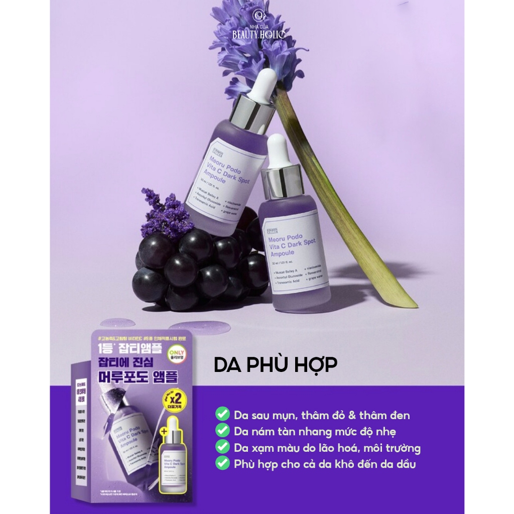 Serum nho tím giảm thâm xạm SUNGBOON EDITOR MEORU PODO VITA C DARK SPOT AMPOULE