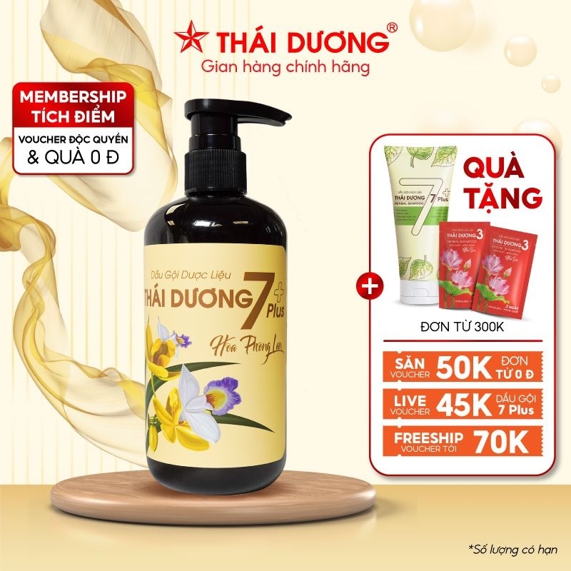 Dầu gội dược liệu Thái Dương 7 Plus dung tích 100ml / 250ml / 480ml ngăn ngừa tình trạng gàu và ngứa