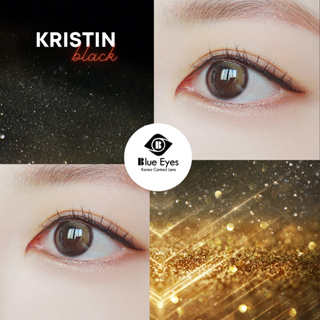 Kính áp tròng Kristin Black Blue Eyes, dòng lens cận sử dụng sáu tháng