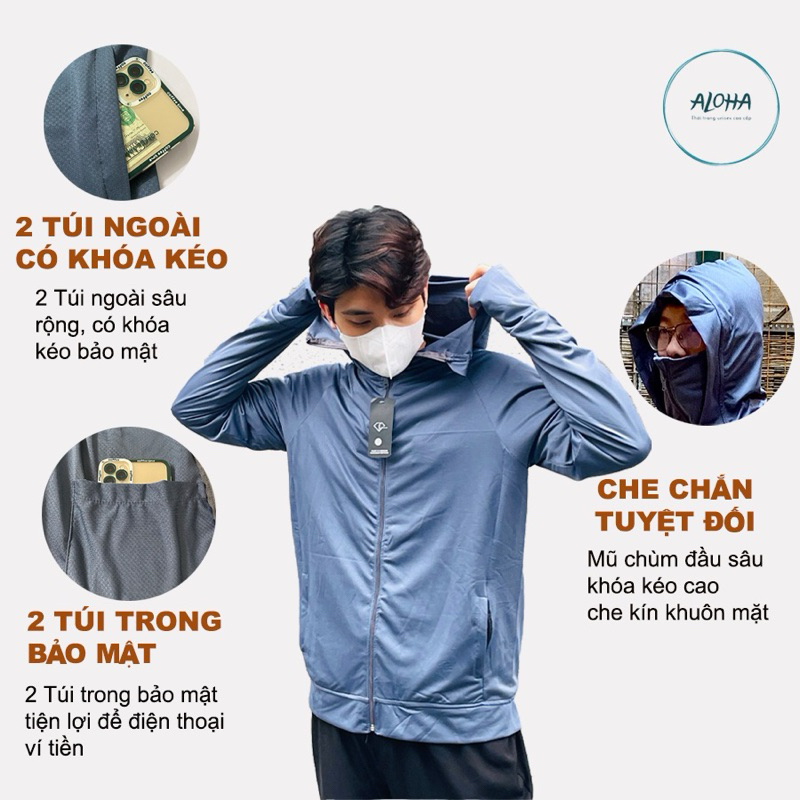 Áo chống nắng nam Beelo- Áo nắng nam Vải thun lạnh mắt lưới thoáng mát có bigsize