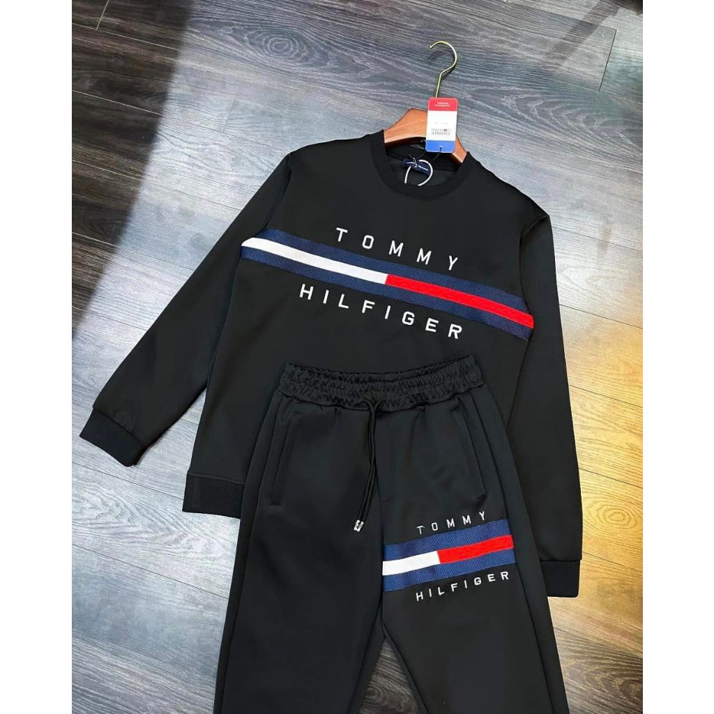 Bộ Quần Áo Dài Tommy Chữ Kí Phiên Bản Mới Nhất 2023 Hot- Đồ Bộ Nam Họa Tiết Siêu Rẻ Chất Cotton Co Giãn