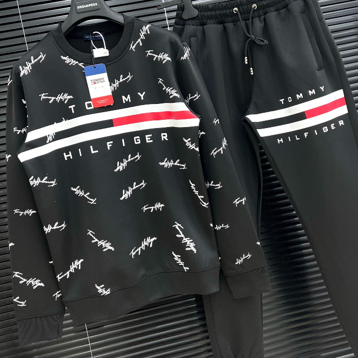 Bộ Quần Áo Dài Tommy Chữ Kí Phiên Bản Mới Nhất 2023 Hot- Đồ Bộ Nam Họa Tiết Siêu Rẻ Chất Cotton Co Giãn