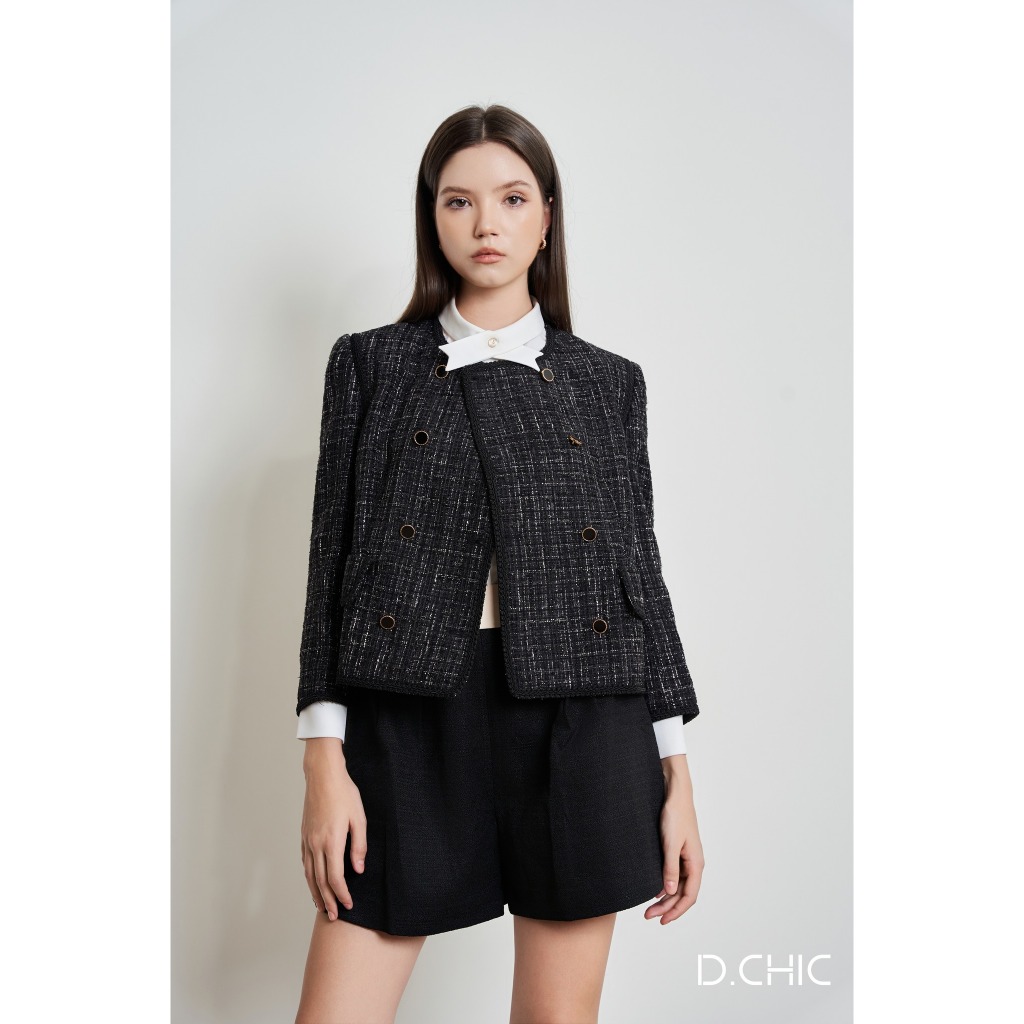 Áo khoác cổ tròn đè dây trang trí D.CHIC MS: 160522