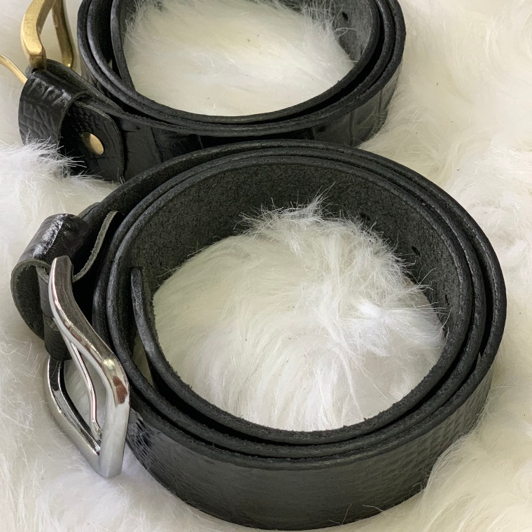 Thắt Lưng Dây Nịt Nam Da Bò Nguyên Tấm Dập Vân Cá Sấu Cao Cấp Thời Trang Khóa Cài Kim Màu Đen