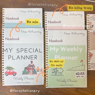 Sổ Weekly Planner thiết kế độc quyền, sổ lò xo lên kế hoạch hàng tuần, sổ tay lên kế hoạch A5 Taro Stationery