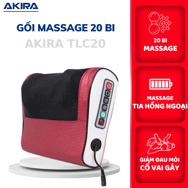 Gối Massage Cổ Vai Gáy Hồng Ngoại 16-20 Bi Hỗ Trợ Massage Toàn Thân Hiệu Quả Giảm Đau Mỏi Cơ Tăng Tuần Hoàn Máu