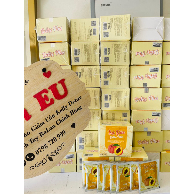 (CHÍNH HÃNG) SỈ 10 HỘP TRÀ ĐÀO GIẢM CÂN KELLY DETOX PLUS