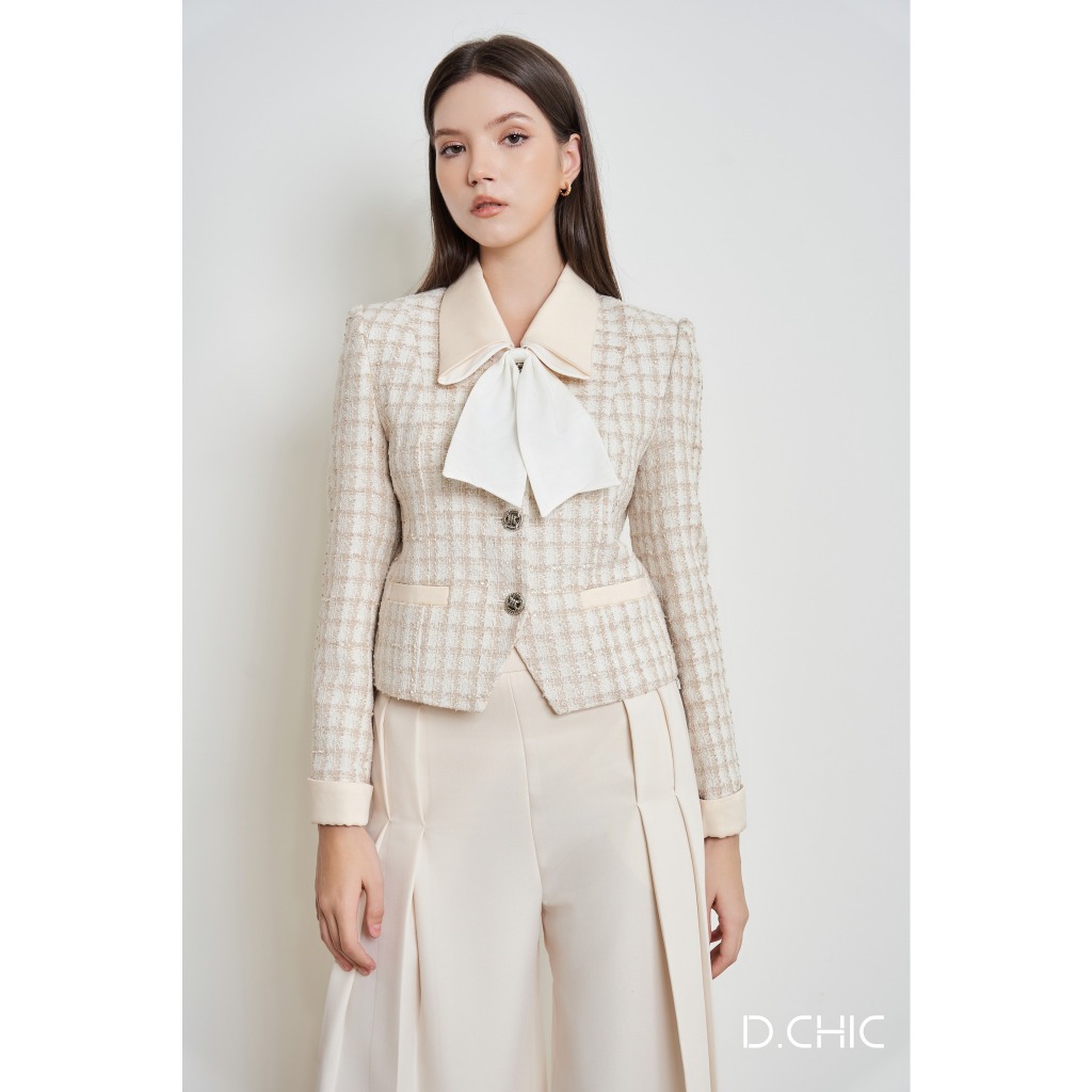 Áo khoác phối cổ nơ D.CHIC MS: 160605