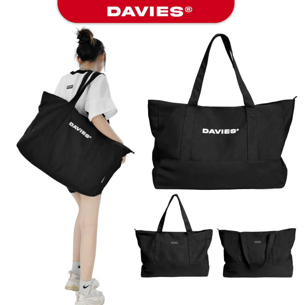 Túi đeo chéo nam nữ vải canvas hai mặt độc đáo local brand DAVIES Big Tote| D-B51