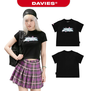 Áo baby tee croptop in hình DAVIES màu đen nữ local brand thun cotton tay ngắn Star Wars | D31-T11
