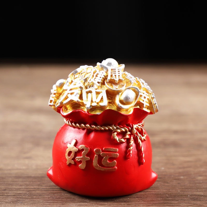 Hũ tiền đỏ trang trí ô tô nhà cửa,mix kèm tượng thần tài,mèo thần tài