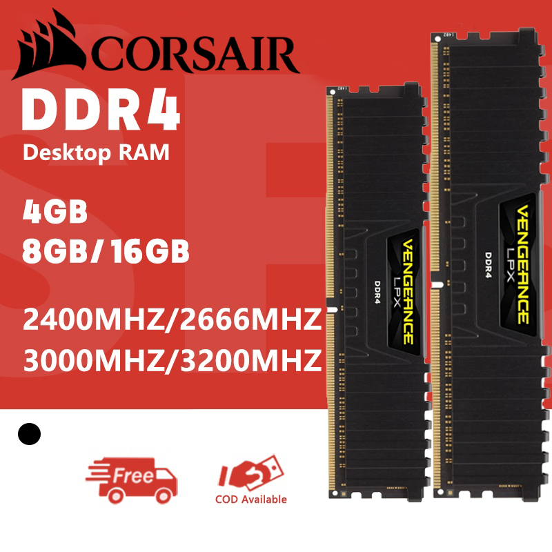 Ram PC CORSAIR VENGEANCE DDR4 4GB 8GB 16GB 2400Mhz 2666Mhz 3200Mhz - Chính Hãng, New 100%, Bảo Hành 3 NĂM