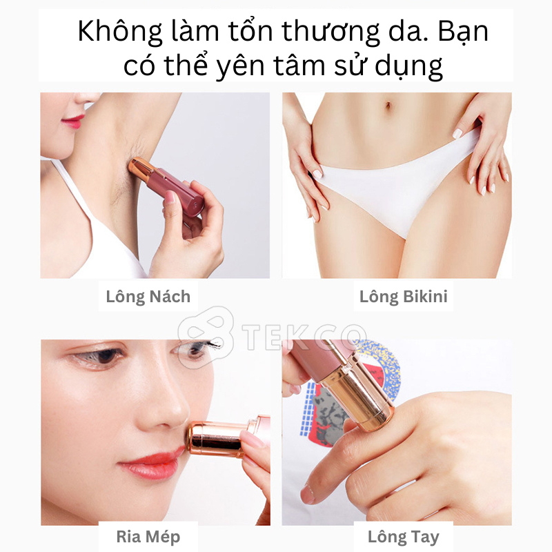 Máy Cắt Tỉa Lông Mũi, Tỉa Lông Bikini, Lông Nách Hình Thỏi Son Có Sạc USB
