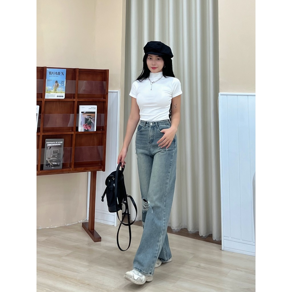 Quần jean rách ống suông phong cách Retro - 247store.vn - Quanjeanrach9301_P4K15