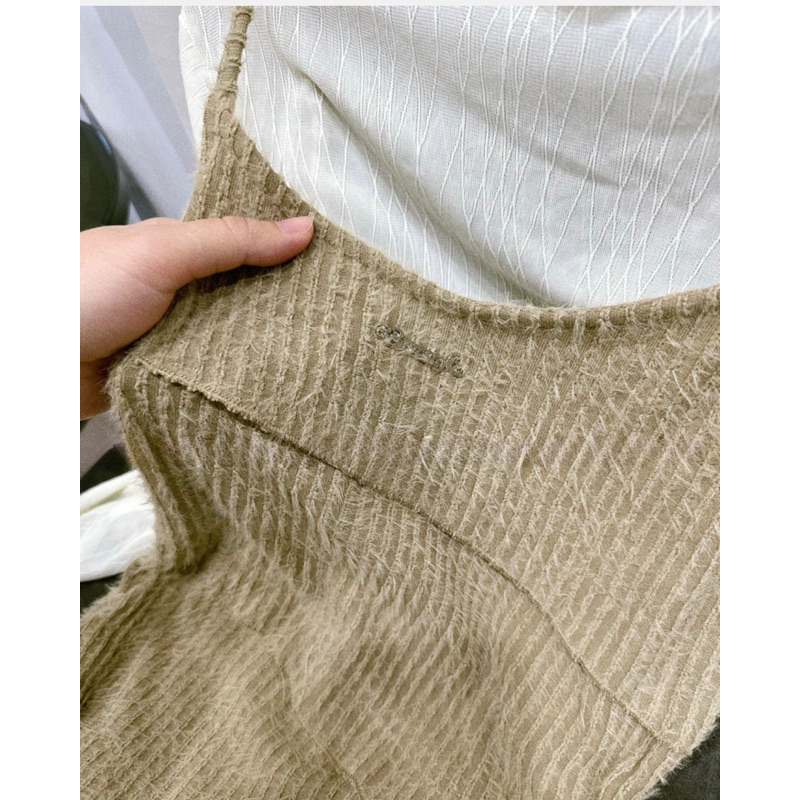 Set yếm váy nâu dáng dài xoè hàng QCL1