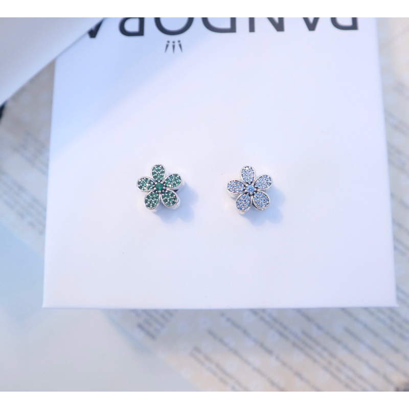 Charm Hoa đá xanh Bạc 925 - Trang Sức Bạc venus