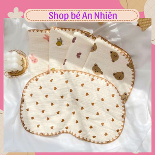 Gối lót đầu sơ sinh vải xô muslin mỏng 10 lớp