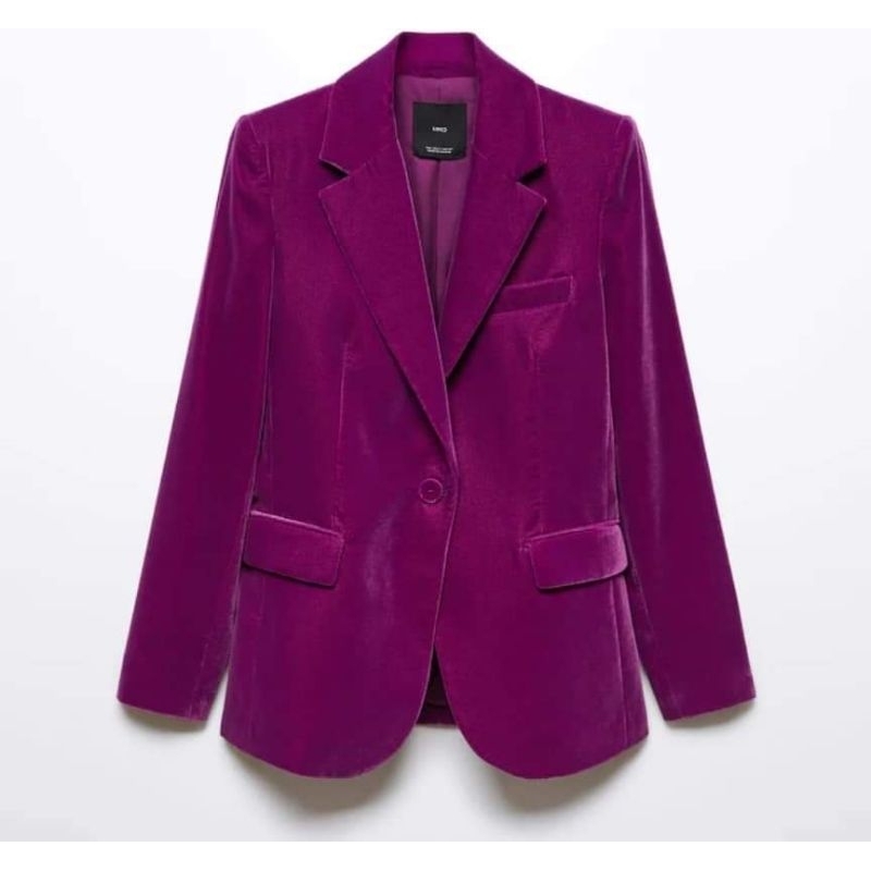 Áo blazer velvet nhung mango chính hãng