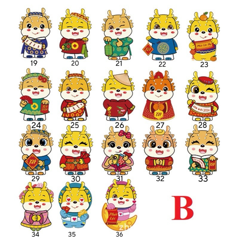 Set 100 Bao Lì Xì Chibi 3D Chọn Mẫu Mới Hot Trend
