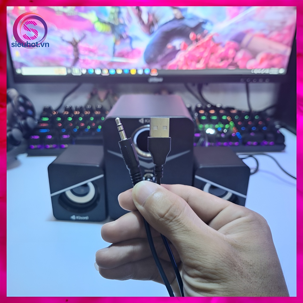 Loa Vi Tính 2.1 KISONLI U3100 Mini Led RGB Có Dây Loa Máy Tính Nghe Nhạc Để Bàn Gaming Pc Laptop Bass Mạnh