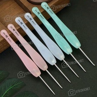 Kim móc inox jin lan cán nhựa trong pastel