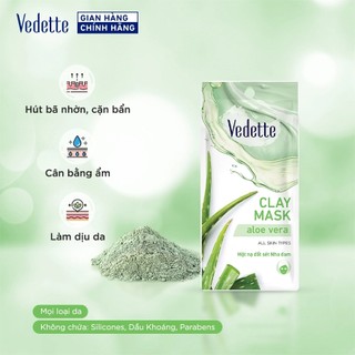 Mặt nạ đất sét Vedette Nha Đam 12g - Hút bã nhờn, Cặn bẩn, Cân bằng ẩm & Làm dịu da
