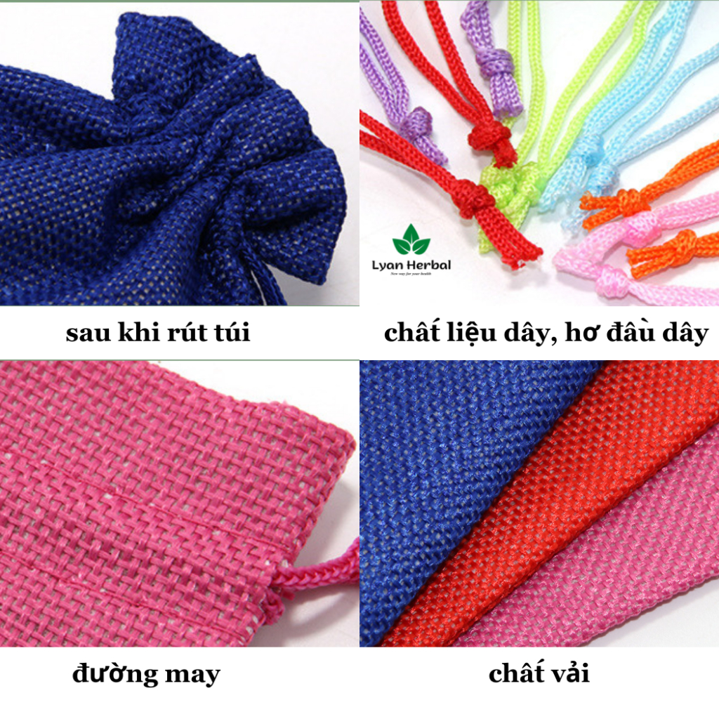 Túi vải bố dây rút nhiều màu, túi vải đai làm túi thơm đựng hạt cà phê túi đựng trang sức túi vải nhỏ