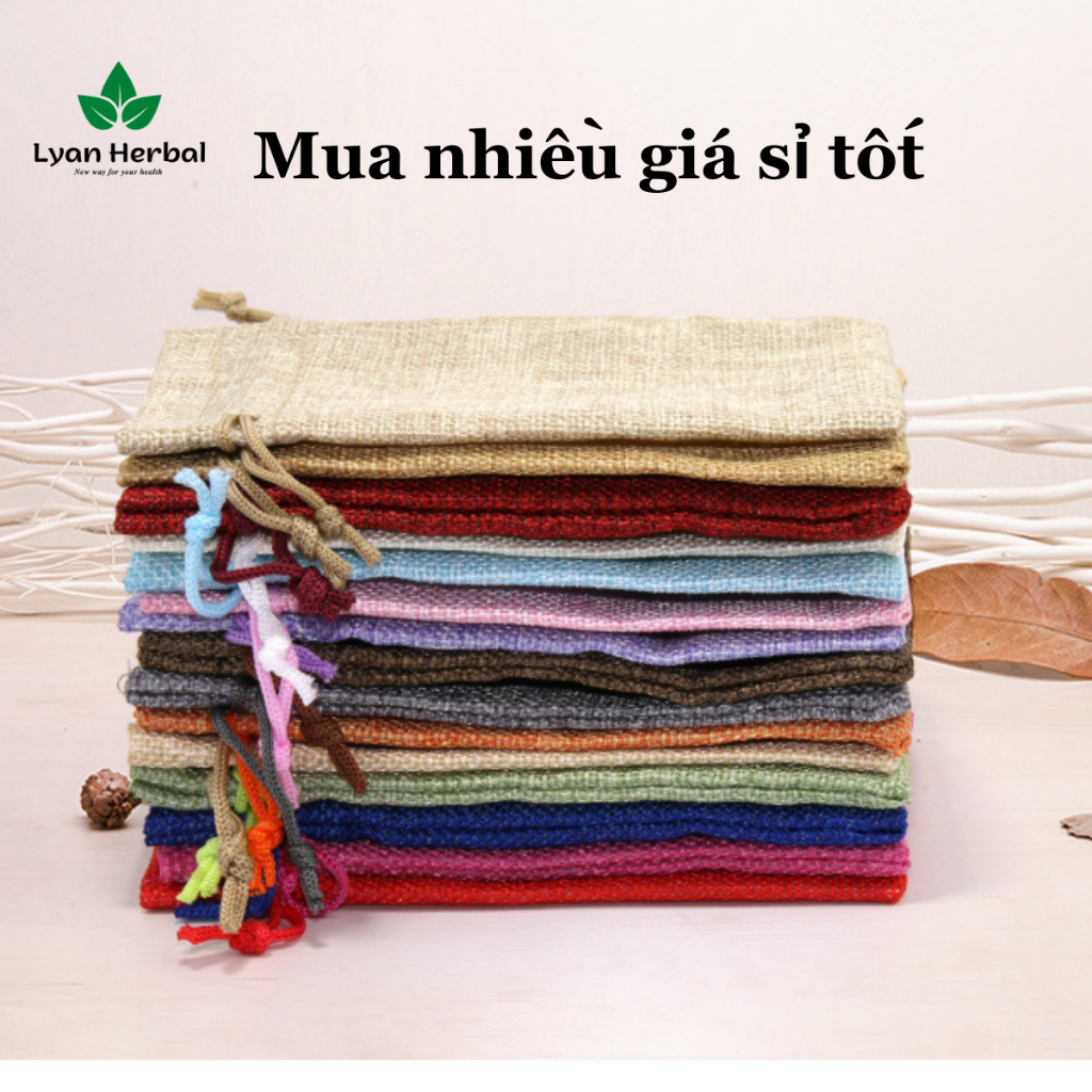 Túi vải bố dây rút nhiều màu, túi vải đai làm túi thơm đựng hạt cà phê túi đựng trang sức túi vải nhỏ