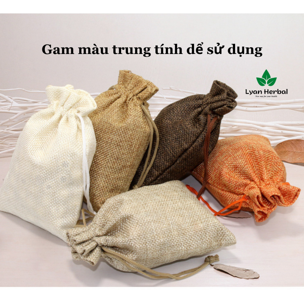 Túi vải bố dây rút nhiều màu, túi vải đai làm túi thơm đựng hạt cà phê túi đựng trang sức túi vải nhỏ