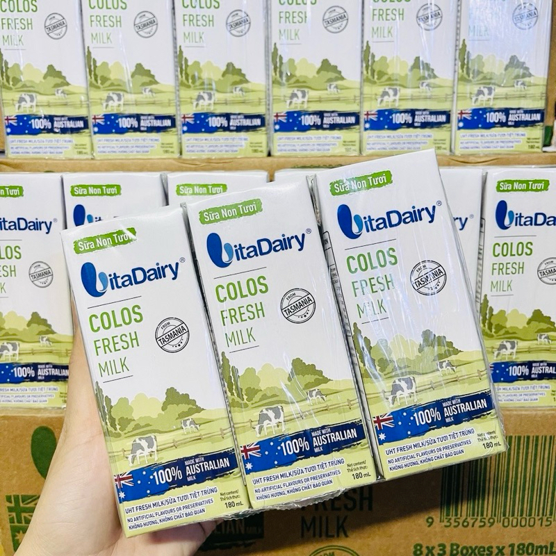 Thùng Sữa Non Tươi Vitadairy Colos Fresh Milk 180ml x24 Hộp