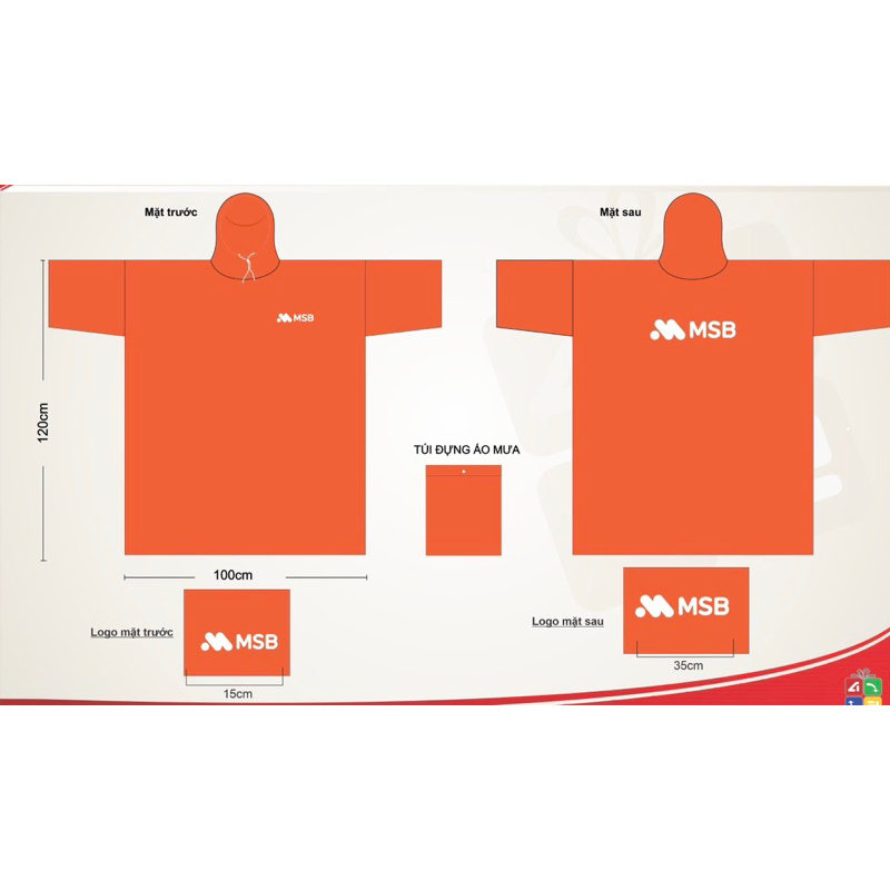 Áo mưa in logo MSB