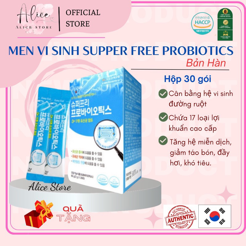 Men Vi Sinh Super Free Probiotics Hàn Quốc - Dành cho cả người lớn và trẻ em