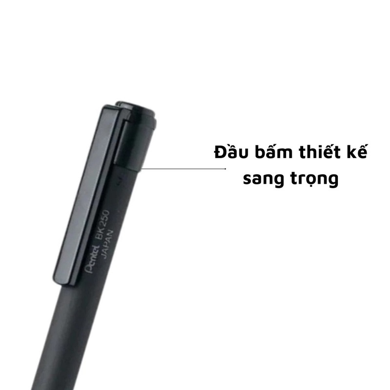 Bút bi bấm Nhật Bản Pentel BK250 - Ruột BKS7E 0.7mm xanh, đen / Bút bi Pentel huyền thoại