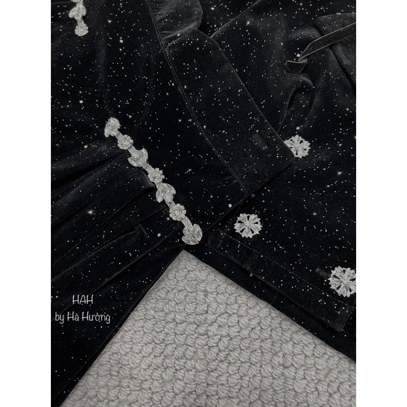 Set váy dạ đá biling phối đá cực sang