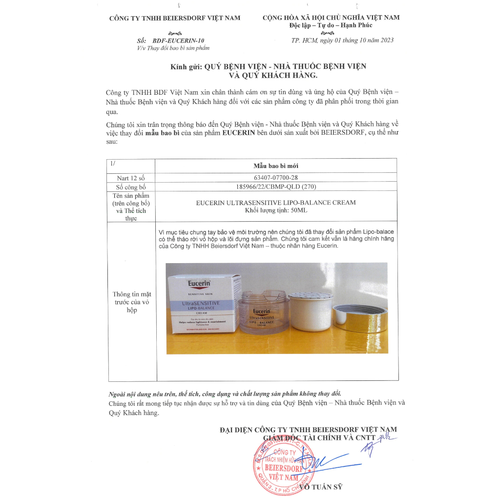 Kem Dưỡng Ẩm Cho Da Khô Và Nhạy Cảm Eucerin UltraSENSITIVE Lipo Balance 50ml