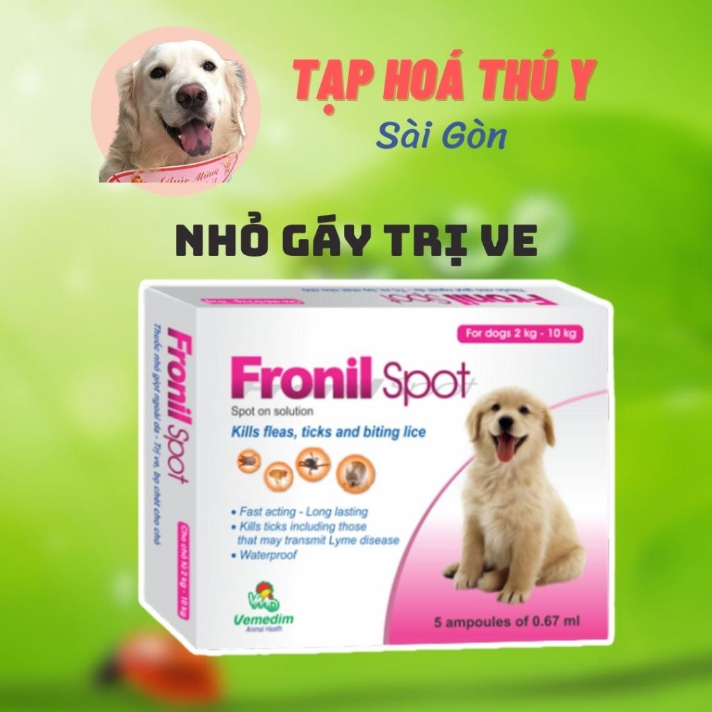 [ 1 ống ] FRONIL SPOT thuốc nhỏ gáy trị ve rận cho chó ( hàng việt nam chất lượng cao ) - Tạp hóa thú y sg