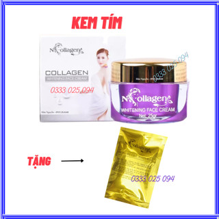 Kem mặt tím n.collagen . kl:25g. chống nắng 45+. tặng tẩy tế bào chết.