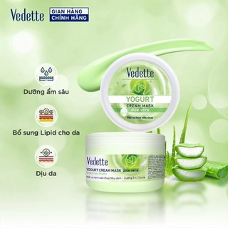 Mặt nạ kem sữa chua Vedette Nha Đam 120ml - Dưỡng ẩm sâu, Bổ sung lipid cho da & Dịu da