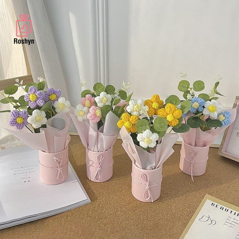 Giỏ Hoa Len Tặng Kèm Đèn Led+ Túi Quà Tặng Baostore