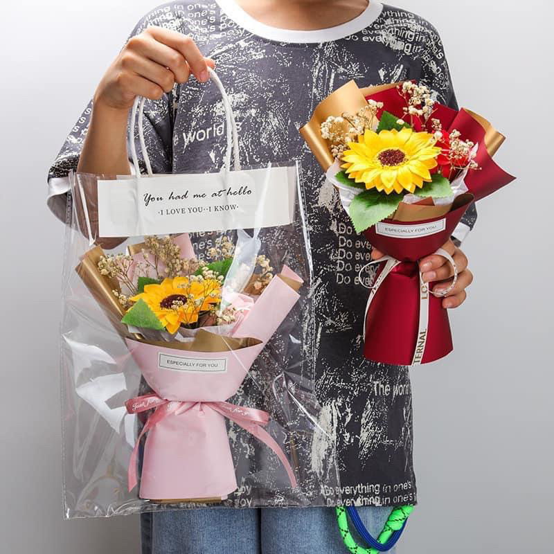 Giỏ Hoa Len Tặng Kèm Đèn Led+ Túi Quà Tặng Baostore