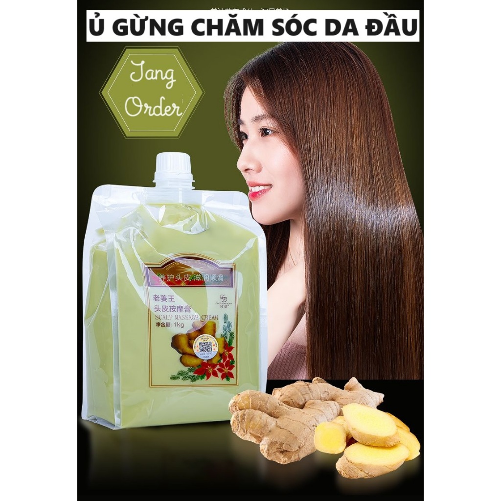 Kem ủ massage tóc và da đầu từ Gừng và thảo dược hãng Boqian