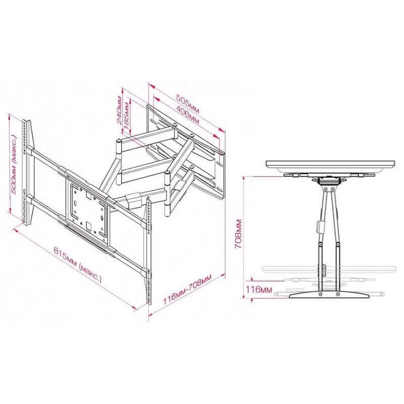 Khung treo Tivi NB SP5 Từ 50inch - 90inch Tải trọng màn hình 91Kg North Bayou - Chính hãng