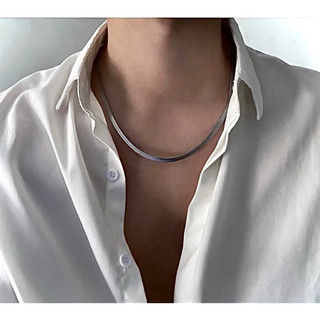 Dây chuyền mạ bạc nam lụa mềm bản dẹp dành cho nam nữ, vòng cổ nam