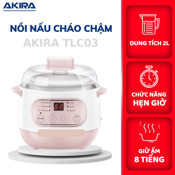Nồi Nấu Cháo Chậm Dung Tích 1L 6 Chế Độ Nấu Đa Năng Hầm Hấp Chưng Yến Cho Bé Ăn Dặm Tiện Lợi