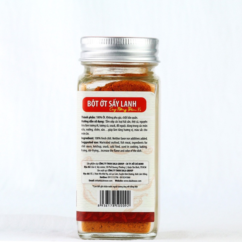 Bột ớt sấy lạnh Dalahouse