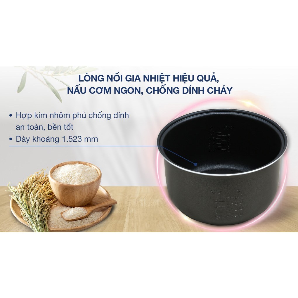 Nồi cơm nắp gài Panasonic 1 lít SR-MVN10LRAX - sản phẩm chính hãng - Công suất:  500W Lòng nồi dày:  1.523 mm
