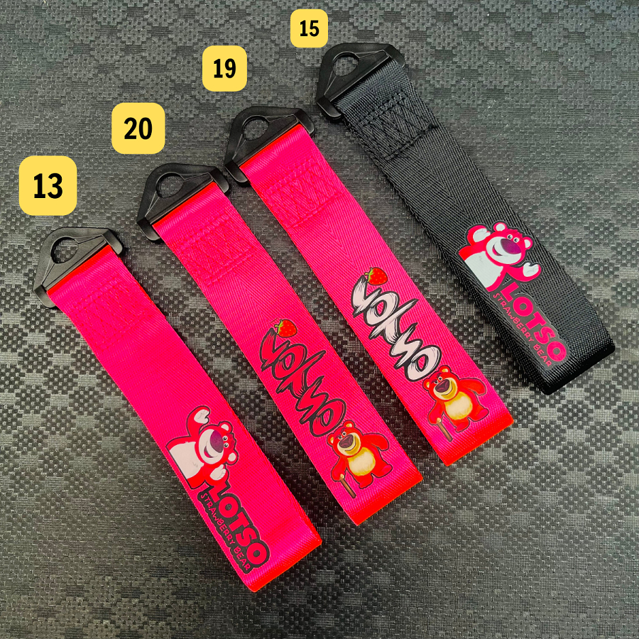 Móc Treo Cảng, Móc Khoá Trang Trí GẤU DÂU LOTSO Xe Máy, Xe Điện, Xe Oto