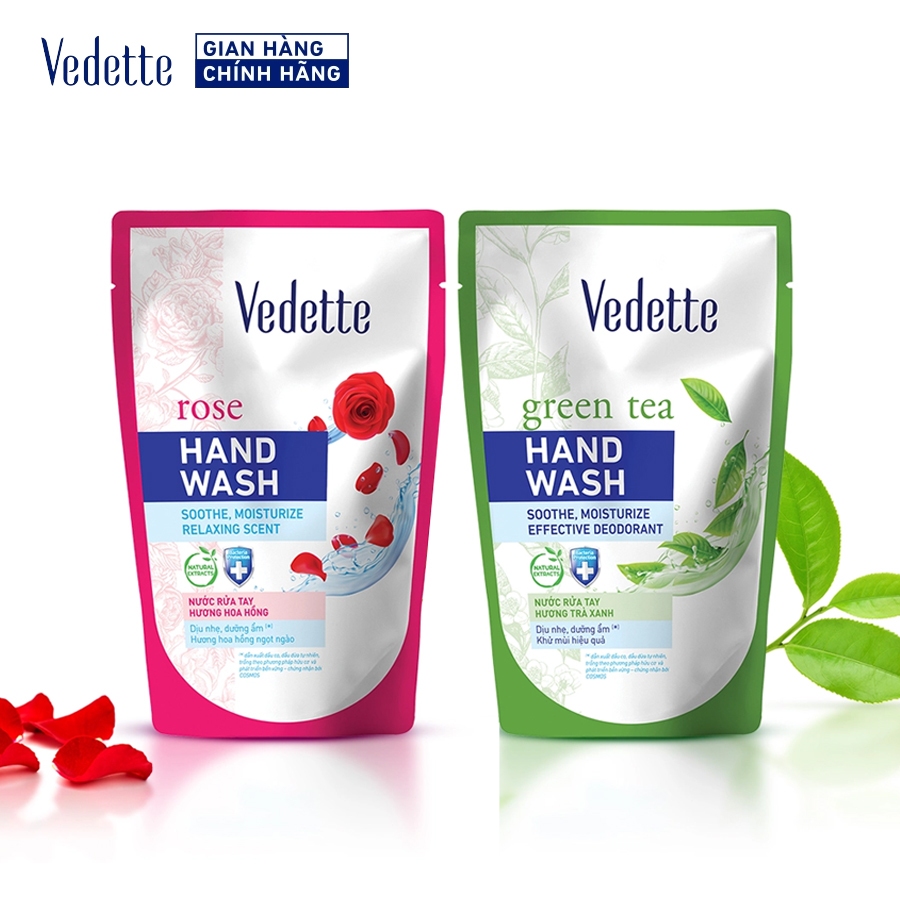 Nước rửa tay Vedette các loại - Làm sạch da dịu nhẹ, Dưỡng ẩm, Không khô da