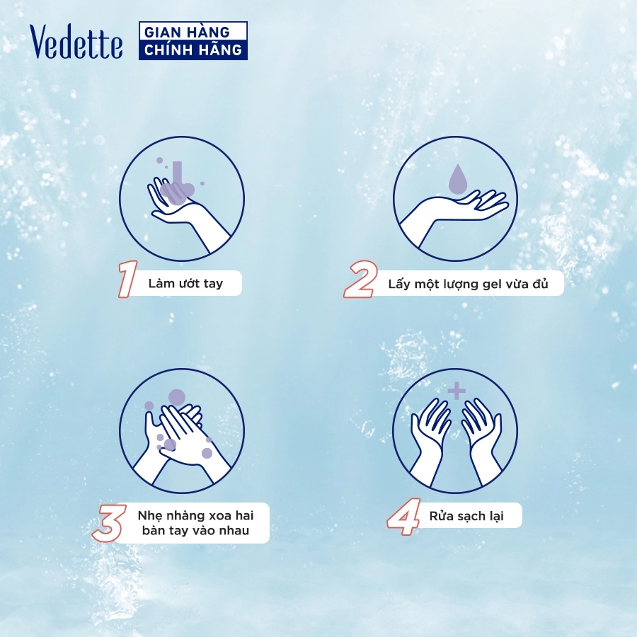Nước rửa tay Vedette các loại - Làm sạch da dịu nhẹ, Dưỡng ẩm, Không khô da