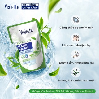 Nước rửa tay Vedette Trà Xanh 400ml - Làm sạch da dịu nhẹ, Dưỡng ẩm, Không khô da & Hương trà xanh